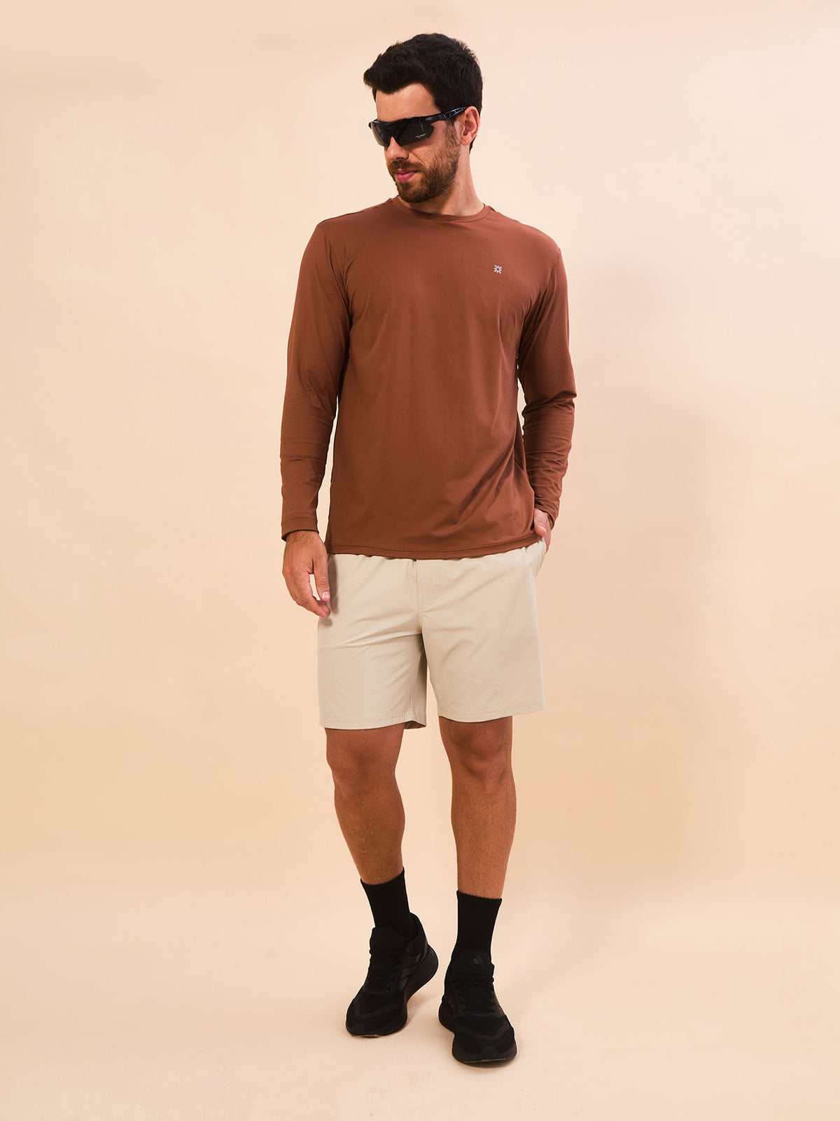 Camisa UV Masculina Com Proteção Solar UVPRO ML - MARROM