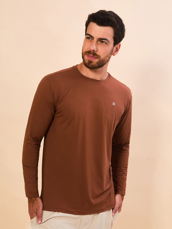 Camisa UV Masculina Com Proteção Solar UVPRO ML - MARROM