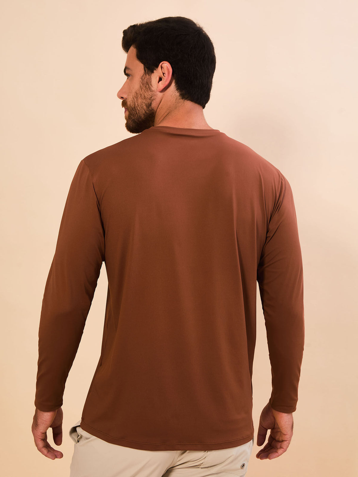 Camisa UV Masculina Com Proteção Solar UVPRO ML - MARROM