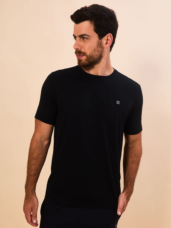 Camisa UV Masculina Com Proteção Solar New Fit MC - PRETO