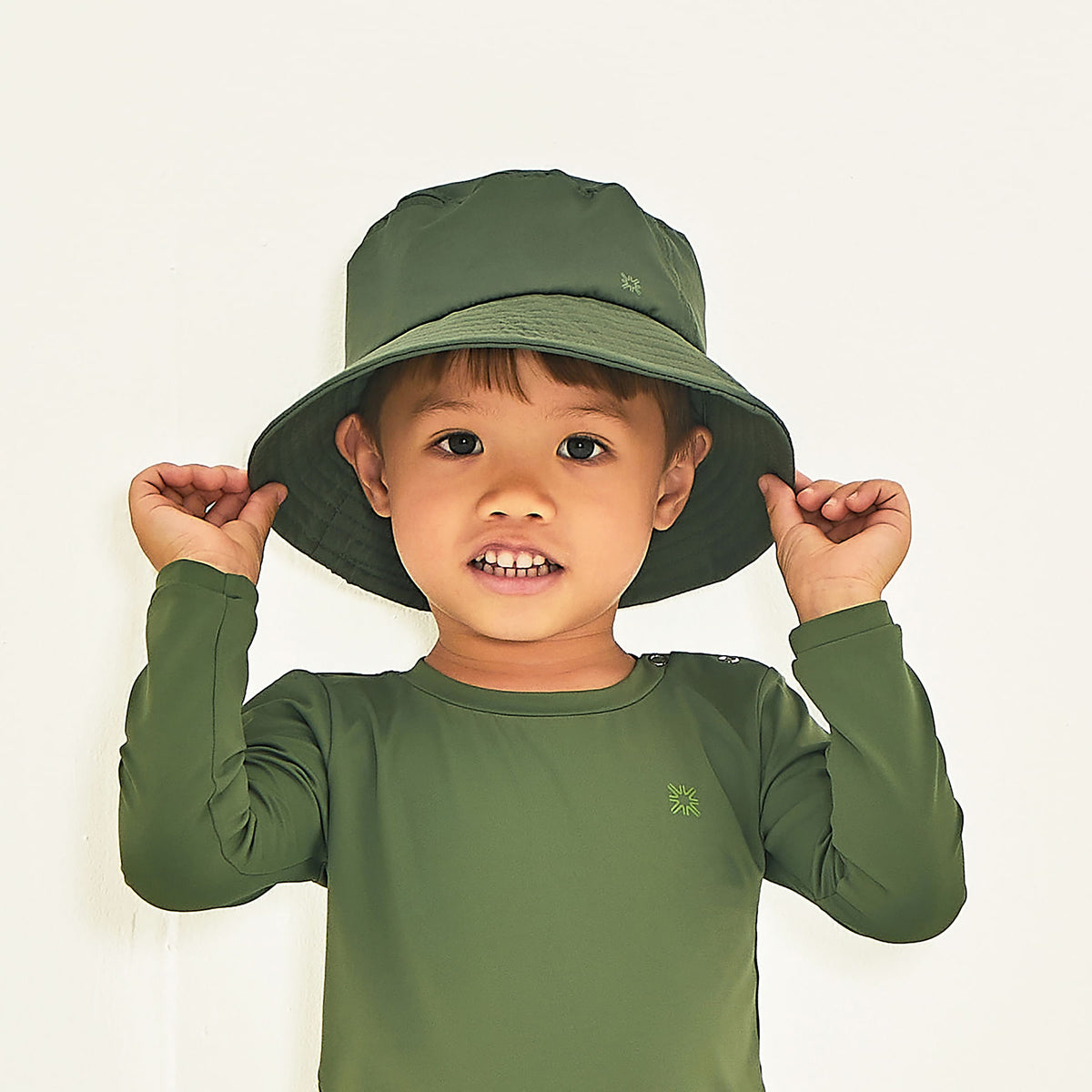 Chapéu UV Bebê Com  Proteção Solar  Basic  Verde Militar