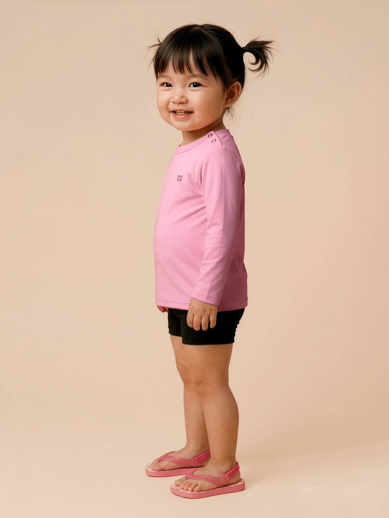 Camiseta UV Com Proteção Solar Bebê Manga Longa - Rosa