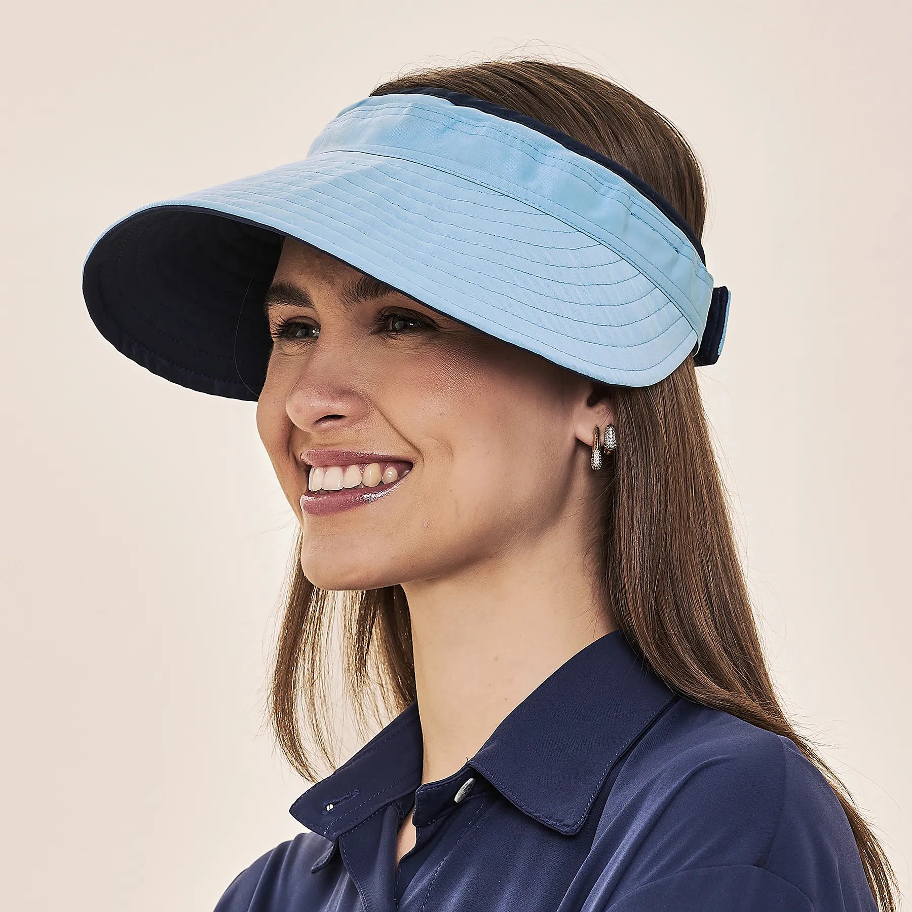 Viseira UV Com Proteção Solar Bali  Marinho/Azul Claro