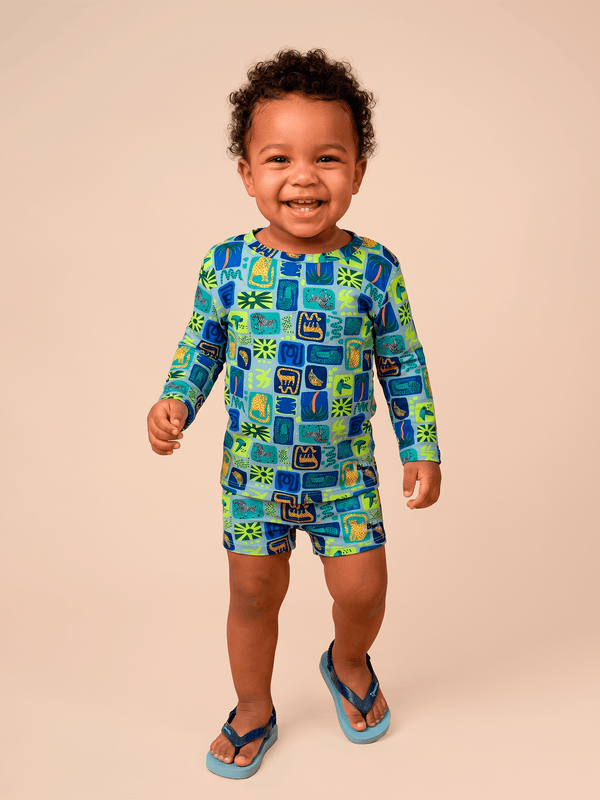 Conjunto Baby UV Com Proteção Solar ML - Estampa Selos