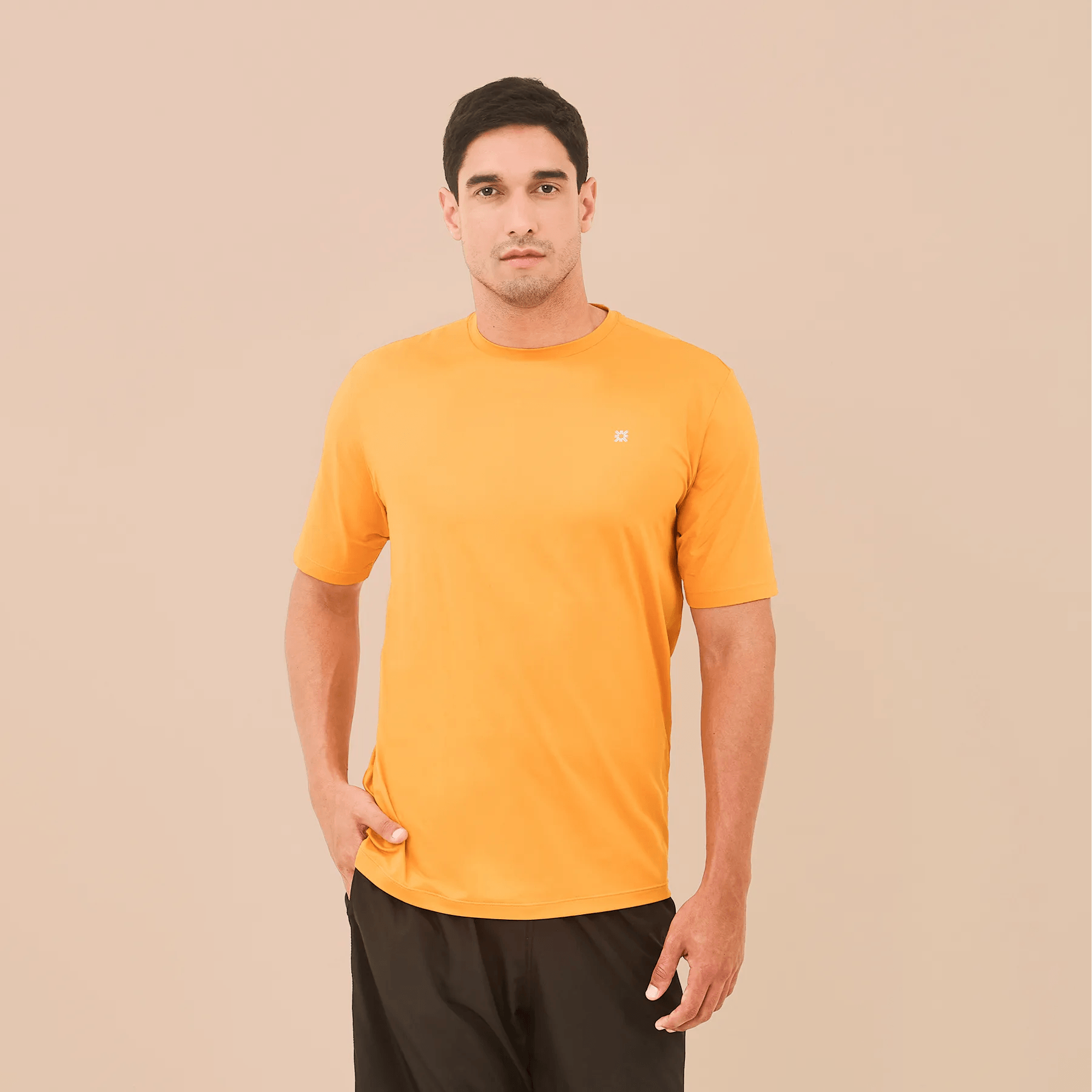 Camisa UV Masculina Com Proteção Solar Uvpro Laranja