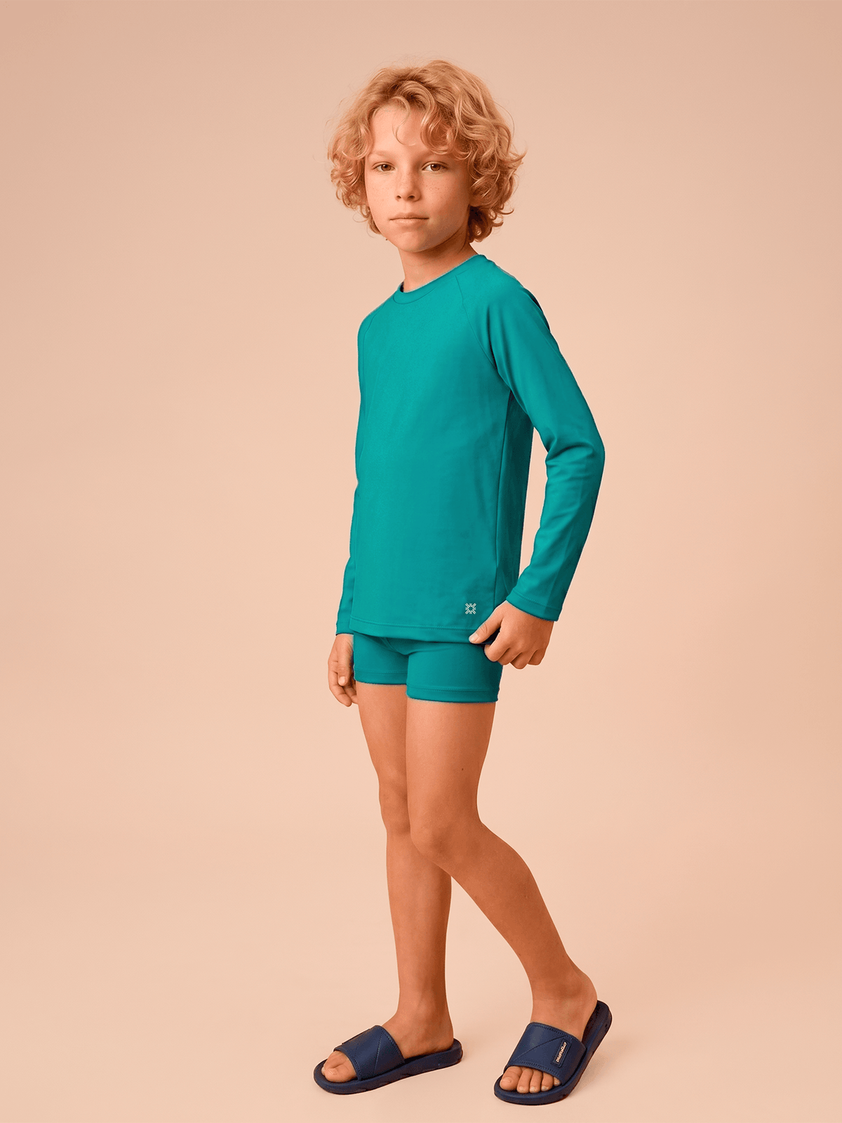 Camiseta com Proteção Solar UVPRO Infantil UV.LINE - Verde Mar