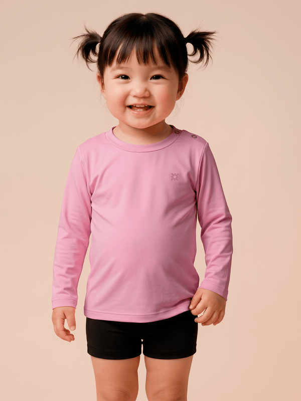 Camiseta UV Com Proteção Solar Bebê Manga Longa - Rosa