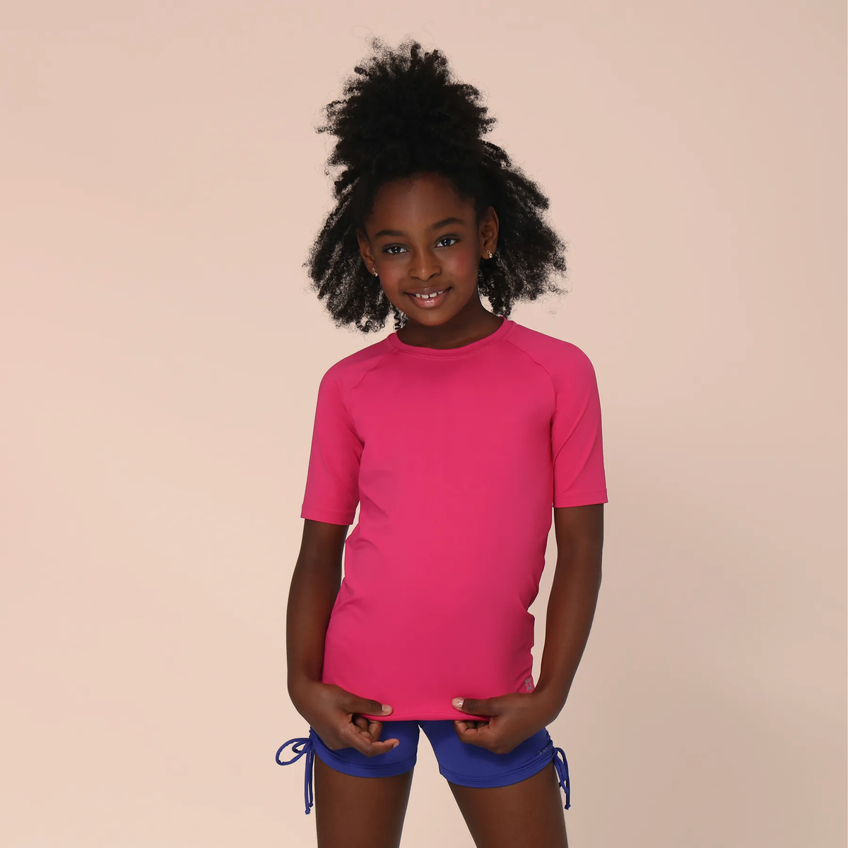 Camiseta  com Proteção Solar Uvpro Infantil UV.LINE - ROSA TULIPA