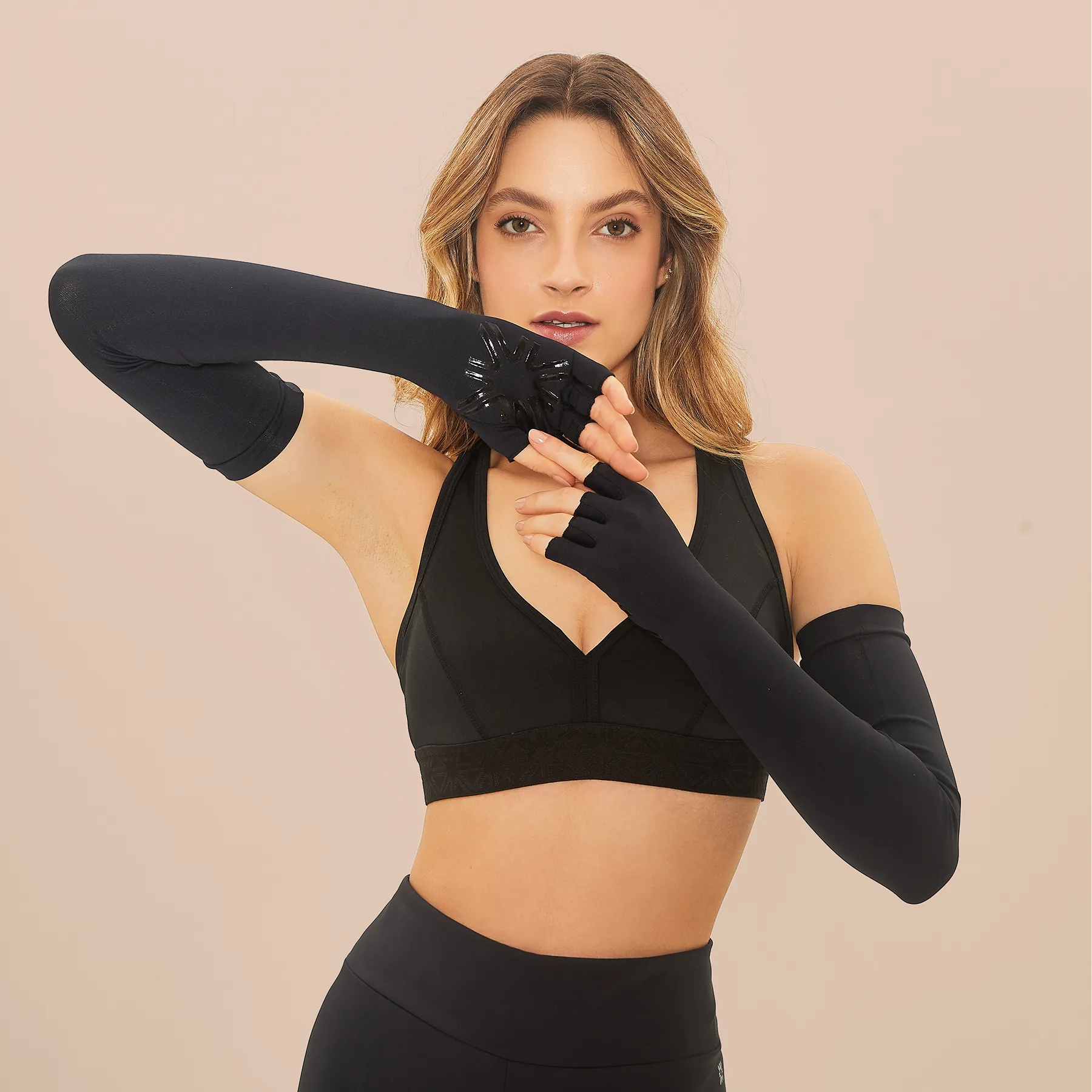 Luva UV Extra Longa Com Proteção Solar - PRETO
