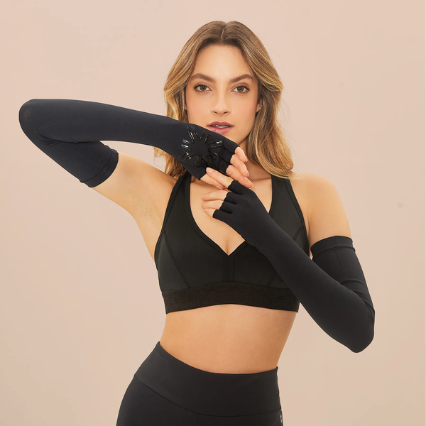 Luva UV Extra Longa Com Proteção Solar - PRETO