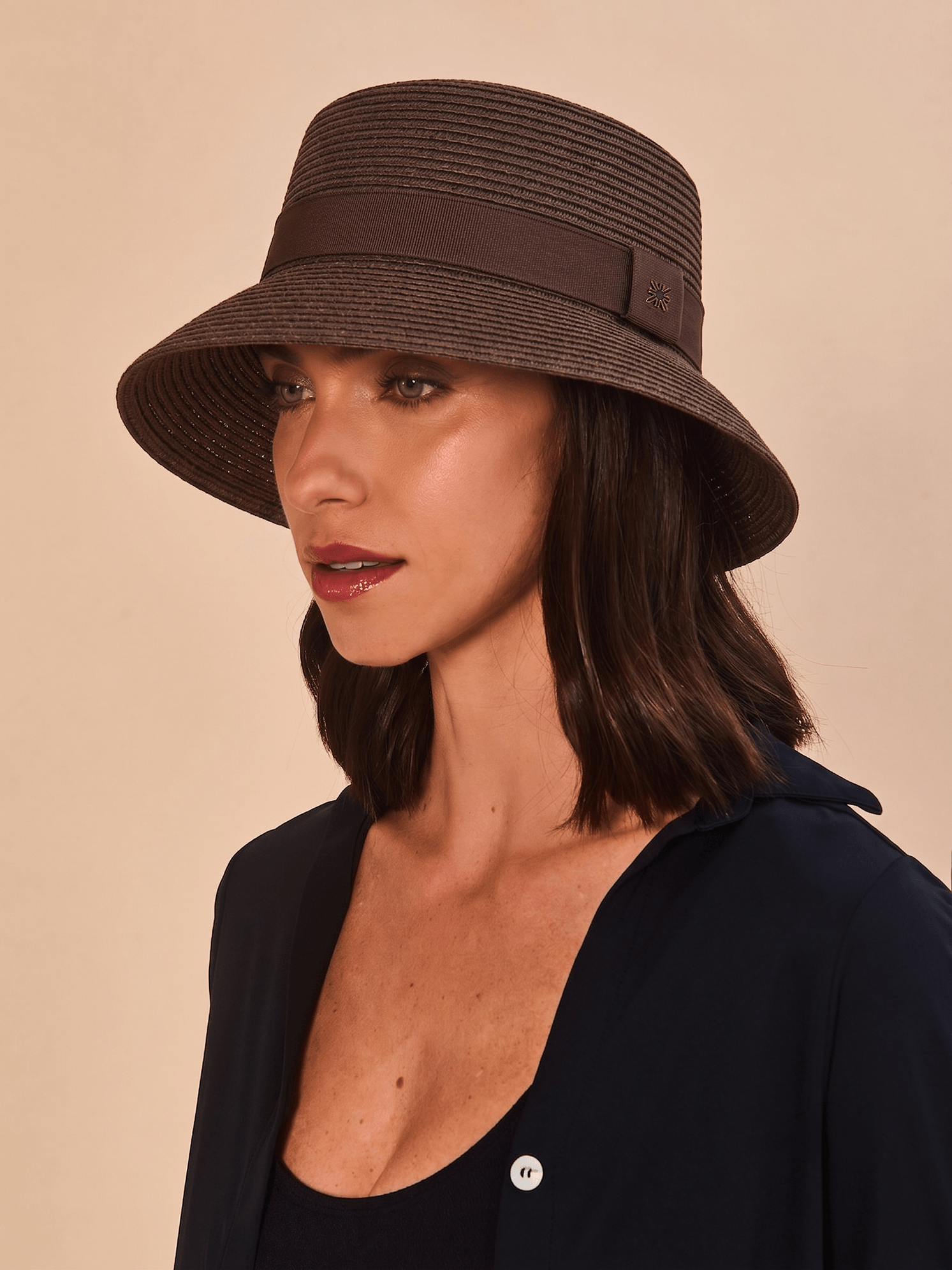 Chapéu UV Com Proteção Solar Cap-Ferrat Areia-MARROM