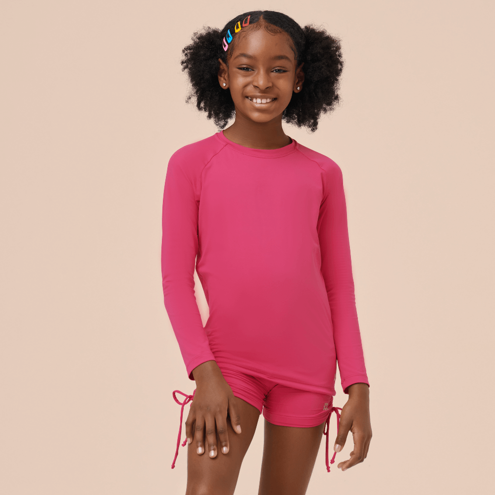 Camiseta UV Infantil Com Proteção Solar Uvpro Pink